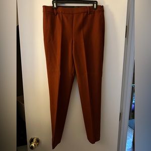 Talbots ankle length rust pants.  Side zip- approx ankle length.